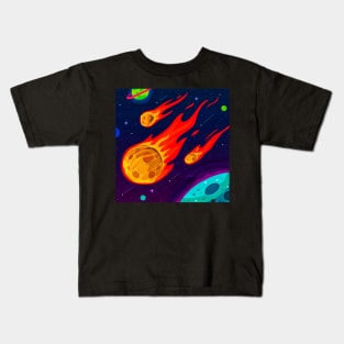 Fiery Meteorite in The Space Kids T-Shirt